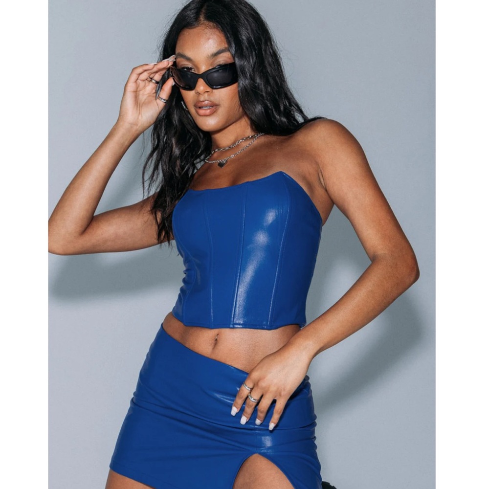 Blue Bustier Top